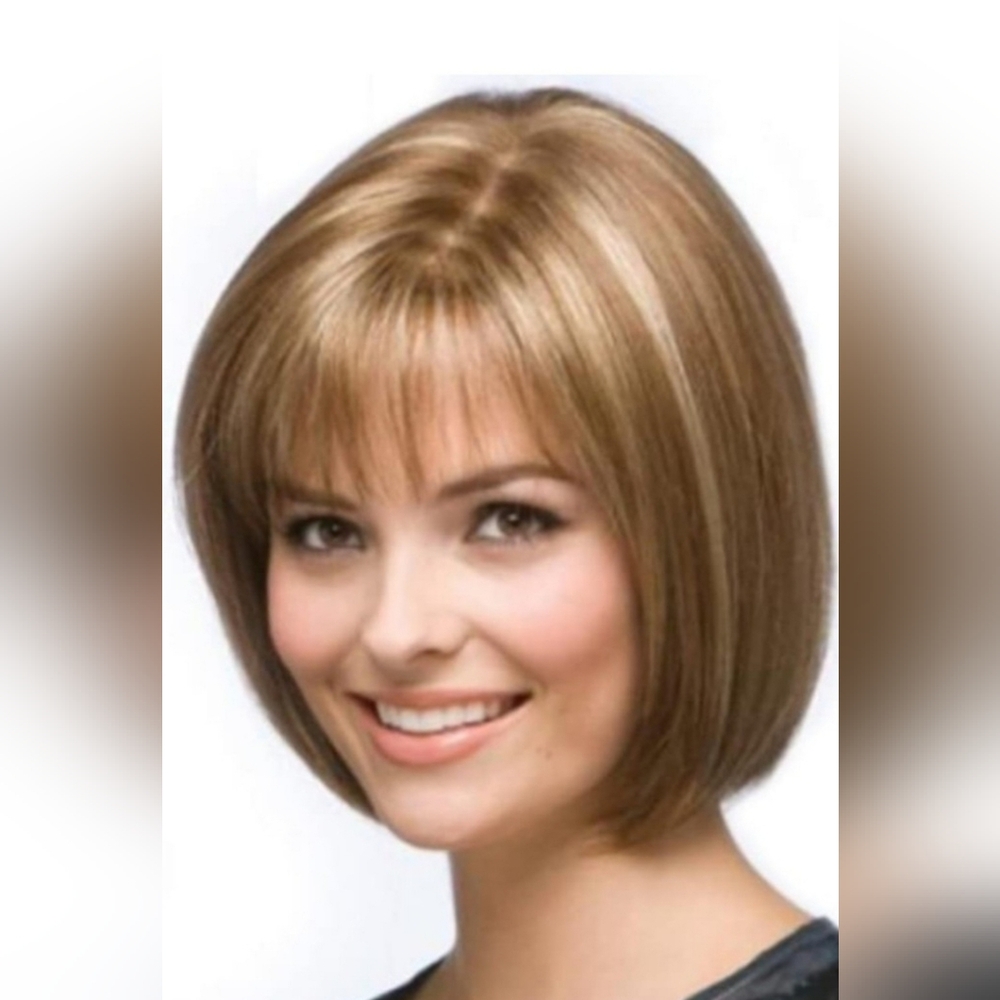 Elegant Highlight Brown Women's Synthetic Hair Wig